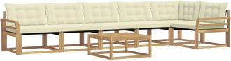 vidaXL Conjunto De Sof&aacute;s De Exterior 7 Uds. Blanco Y Crema Vidaxl
