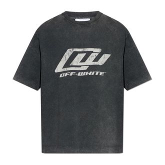 Off-white T-Shirts, male, Gray, Size: 2XL T-Shirt With Printed Logo