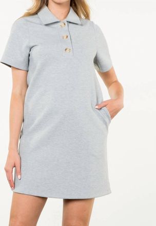 THML Clothing Easy Breezy Button Dress In Grey