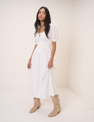 Nobody's Child White Orla Midi Dress