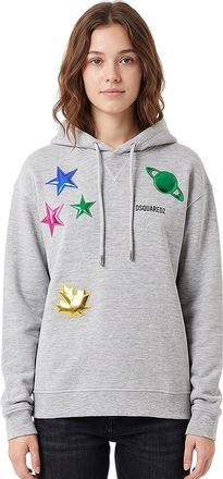 Dsquared2 Grey Embellished Hood Sweatshirt