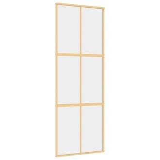 Berkfield Home Sliding Door Gold 76x205 cm Clear ESG Glass & Aluminium