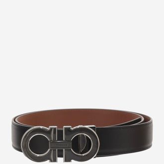 Ferragamo omkeerbare leren riem met haken