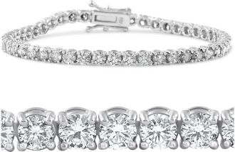 Pompeii3 6.25 Ct Diamond Tennis Bracelet 7 One Row Natural Round Diamonds 14K White Gold
