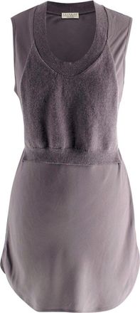 Brunello Cucinelli Cashmere Wool Grey Draped Top with Waist Tie Size L