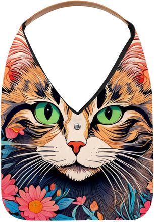 Generic Color Drawing Cat Reusable Lightweight Grocery Bags - Foldable Into Compact Pouch, Washable & Sturdy, Multipurpose for Shopping and Travel