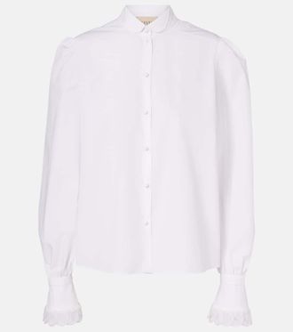 Valentino Blusa in popeline di cotone con ricamo