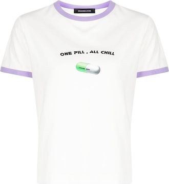 Ground-Zero slogan-print jersey cotton T-shirt - women - Cotton - S - White