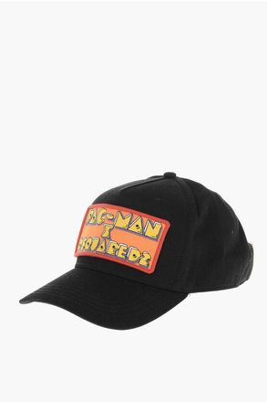 Dsquared2 PAC-MAN Cotton Gabardine Baseball Cap with Logo Patch size One Size