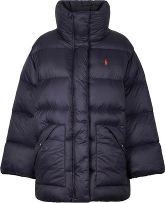 Polo Ralph Lauren Boxy Oversized Puffer Coat With High Stand Collar And Quilted Padding