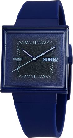 Swatch Squarely Blacklight Quartz Unisex Watch SO34N700