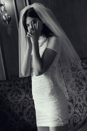 Ronny Kobo Cici Ruched Stretch Lace Mini Dress