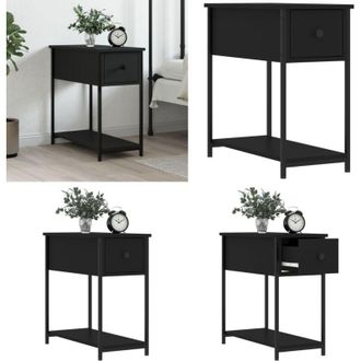 vidaXL Comodino Nero 30x60x60 cm in Legno Multistrato - Comodino nero - Comodino per camera da letto