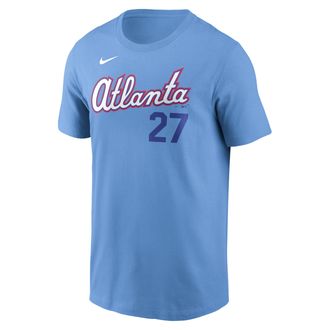 Nike Austin Riley Atlanta Braves City Connect Nike Mens MLB T-Shirt in Blue | N1994EYAW9-V9W