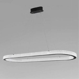 Trade Shop Trade Shop Traesio - Trade Shop - L&aacute;mpara Colgante Led 82w Ovalada Horizontal Cristal Negro 31982