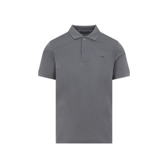 Prada Grey Short Sleeves Logo Polo
