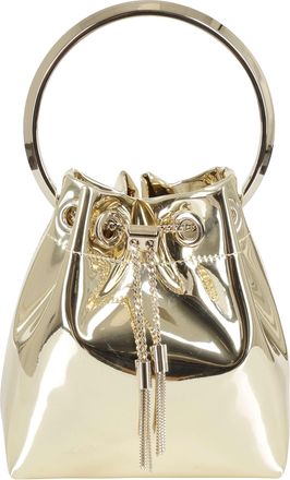 Jimmy Choo London Gold Bon Bon Bracelet Handle Structured Leather Handbag
