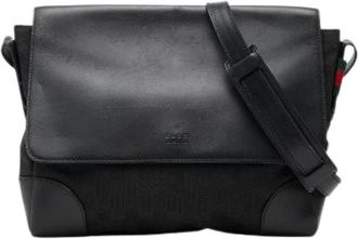Gucci Pre-owned Cross Body Bags, female, Black, Size: ONE SIZE Pre-owned Canvas Cross Body Bag