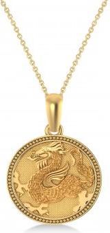 Allurez Dragon Zodiac Pendant Necklace 14K Yellow Gold