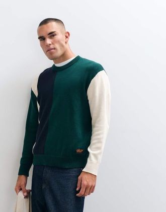 Parlez Clothing maglione girocollo lavorato a maglia color block multicolore