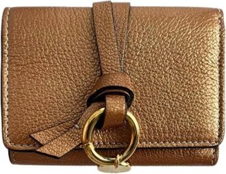 Chlo&eacute; Pre-owned Wallets, female, Brown, Size: ONE SIZE Pre-owned Alphabet Mini Leather Folding Wallet