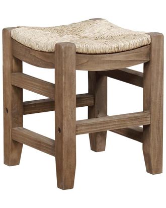 Alaterre Newport 18In Wood Stool With Rush Seat