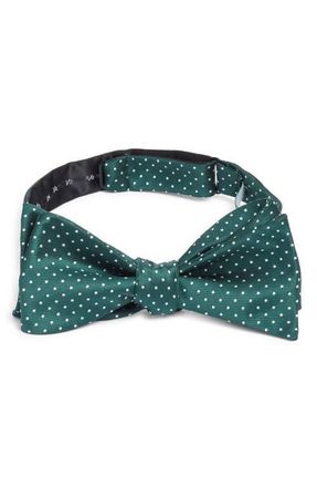 Clifton Wilson Polka Dot Silk Bow Tie in Green at Nordstrom