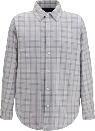 Off-white Mens Padded Flannel Jacket Light Grey Outer: Cotton