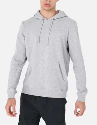 Brave Soul Mens BRAVE SOUL Mens Plain Hoodies Long Sleeve Pullover Fleece Top Hooded Sweatshirt - Grey - Size: 38
