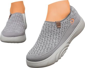 Generic Womens Woven Orthopedic Shoes Slip On Sneakers Women Breathable Mesh Knitted Low Top Arch Support Walking Shoes Lightweight Non-Slip Tennis Running Sp