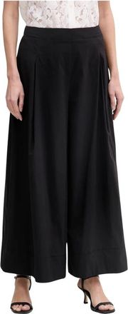 Joseph Ribkoff Broeken, Dames, Zwart, XL, Katoen, Broek met wijde pijpen en hoge taille