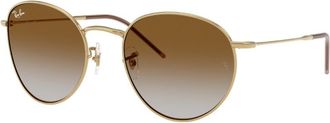 Ray-Ban ROUND REVERSE Brown Gradient Round Unisex Sunglasses RBR0103S 001/CB 55