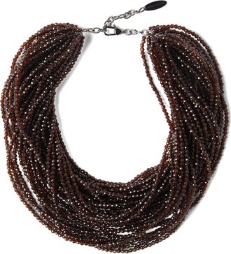 Brunello Cucinelli Glass And Silver Chocker Gioielli Marrone-Donna