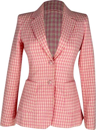 Altuzarra Gingham Blazer in Pink Cotton
