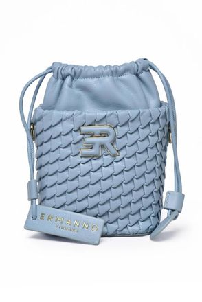 Ermanno Scervino Light Blue Polyurethane Bucket Teagan Bag