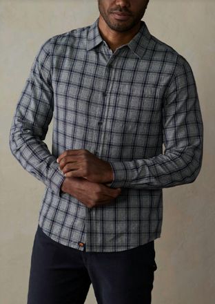 The Normal Brand Nikko Flannel Shirt In Ink Plaid