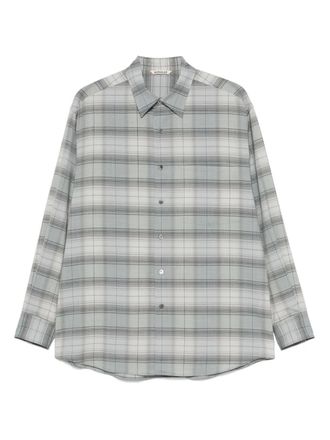 Auralee wool check shirt - Blue
