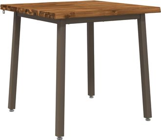 vidaXL 80 X 80 X 75 Cm Madera De Acacia S&oacute;lida Natural Y Caf&eacute; Cuadrado Vidaxl