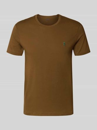 Polo Ralph Lauren Custom Slim Fit T-Shirt mit Label-Stitching in Mittelbraun, Gr&ouml;&szlig;e XXL