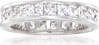 Ross-Simons Princess-Cut CZ Eternity Band in Sterling Silver