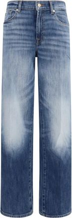 7 For All Mankind Blue Straight Mid Rise Jeans