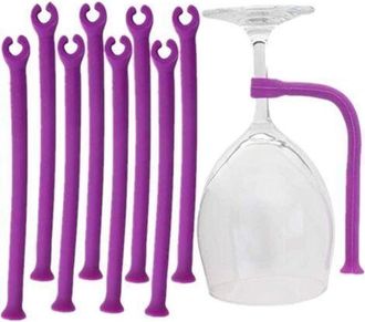 OEM Repuestos Para Lavavajillas, Juego De 8 Soportes De Vidrio Para Lavavajillas, Color Morado - Soporte De Silicona Para Copas De Vino Para Lavavajillas