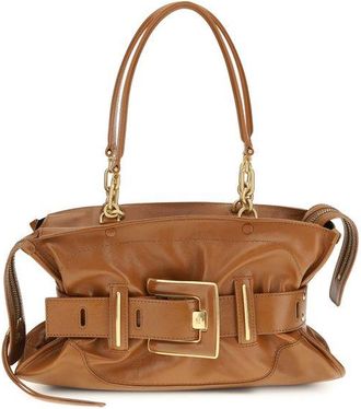 Balmain Brown Calf Leather Bos Taurus Womens Handbag