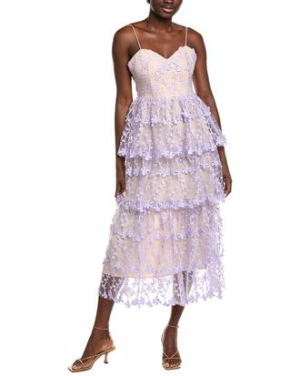 endless rose Endless Rose Crochet Layered Midi Dress