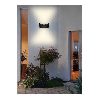 Trade Shop Trade Shop Traesio - Trade Shop - Applique Esterno Led 16 W Crown Ip65 Up & Down Nero Luce Calda Fredda Natural