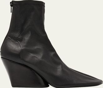 Proenza Schouler 70mm Slant Stretch Leather Ankle Boots
