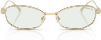 Swarovski 55mm Pillow Sunglasses in Gold /Photo Green To Green at Nordstrom