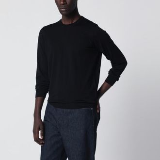 Drumohr Black wool crew-neck sweater