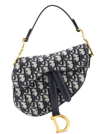 Dior Saddle Handbag Oblique Canvas Mini shoulder bag - Blue
