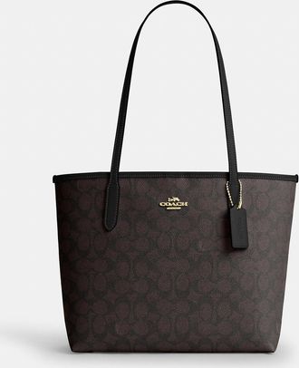Coach Medium City Tote Bag In Signature Canvas